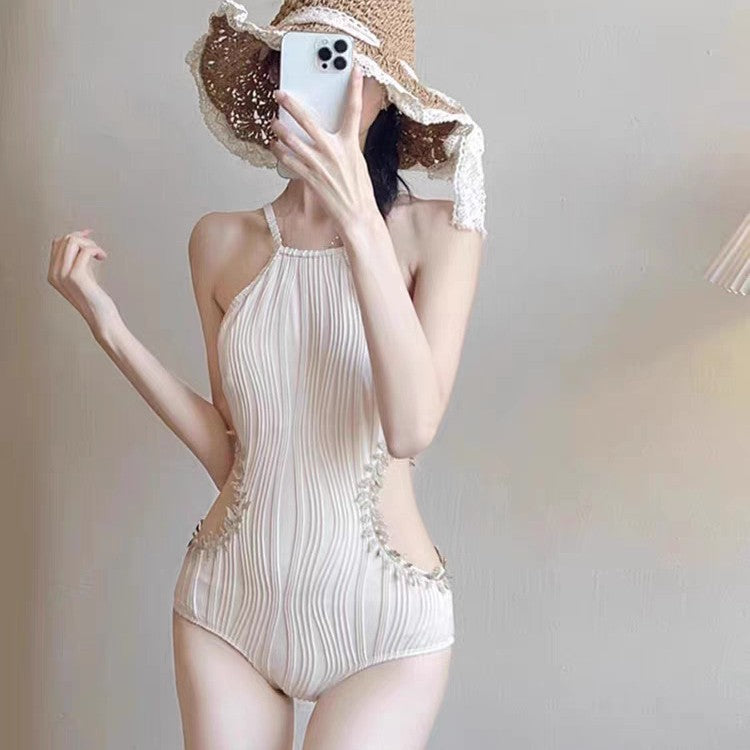 Wholesale One-piece backless spa resort French swimsuit